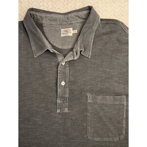 Faherty Brand Mens XL Polo‎ Shirt Gray Short Sleeve Pocket